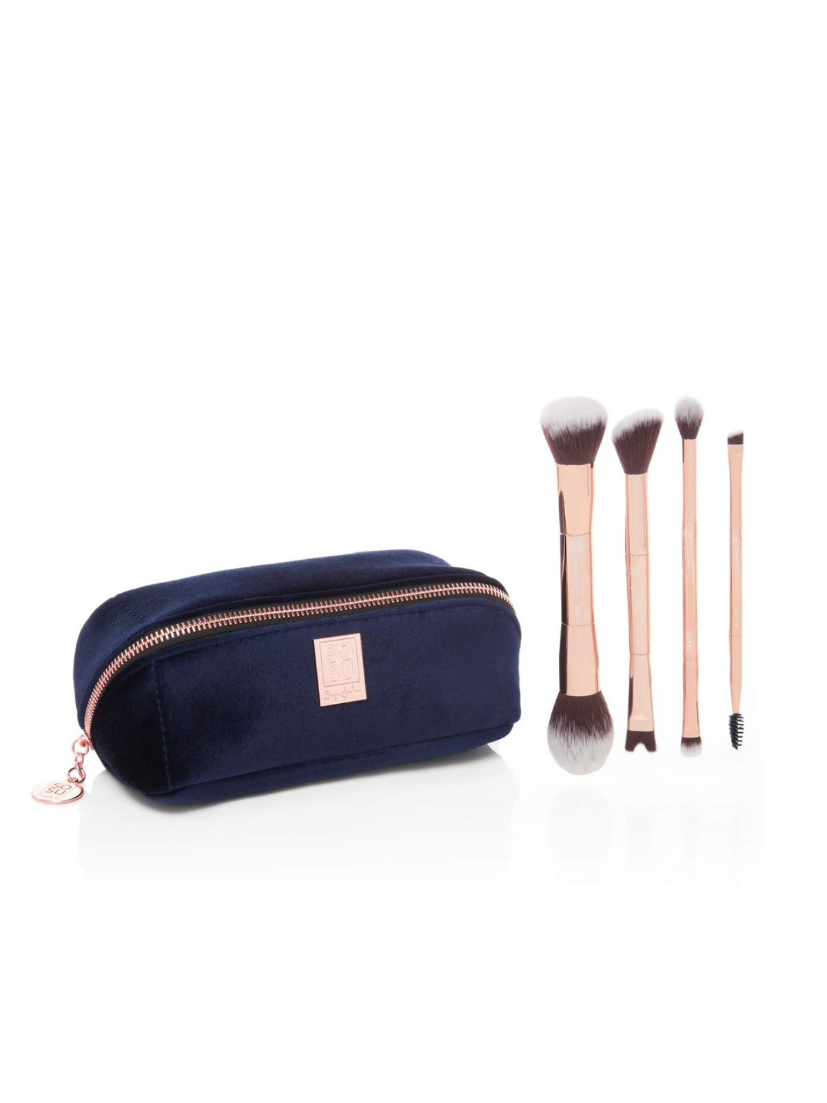 Luxury Makeup Bag & Double Ended Brush Set