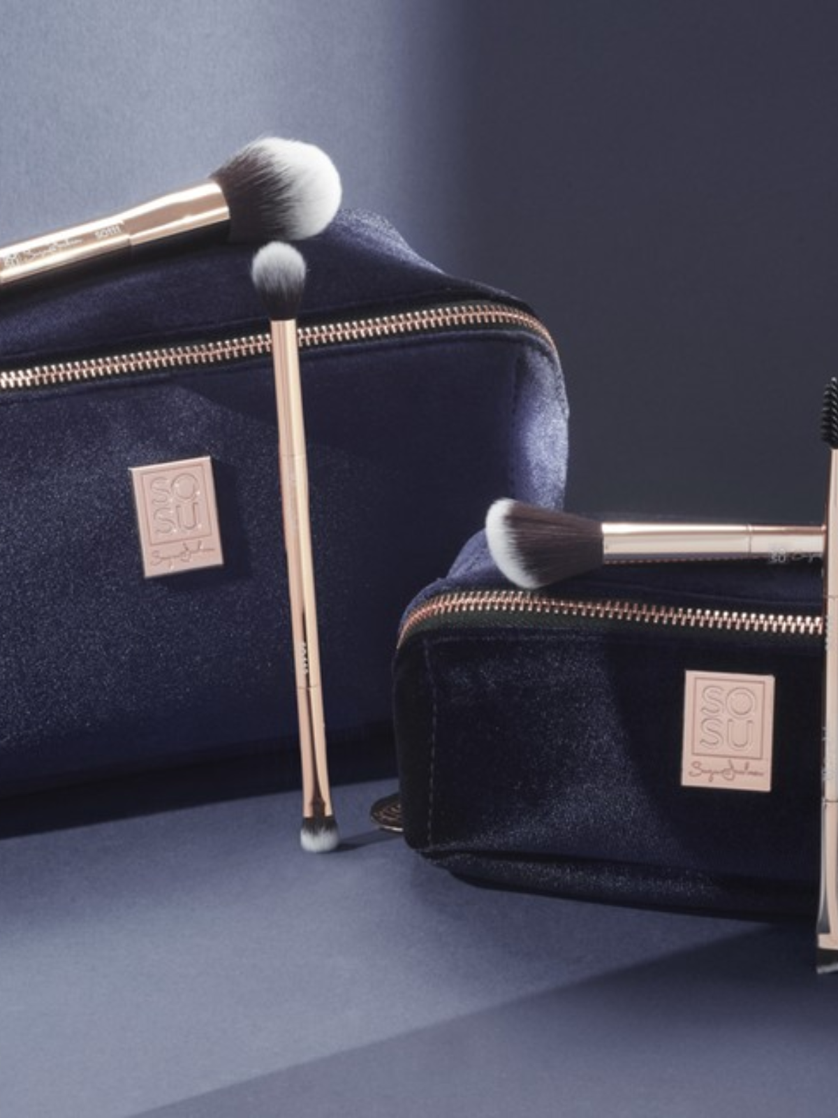 Luxury Makeup Bag & Double Ended Brush Set