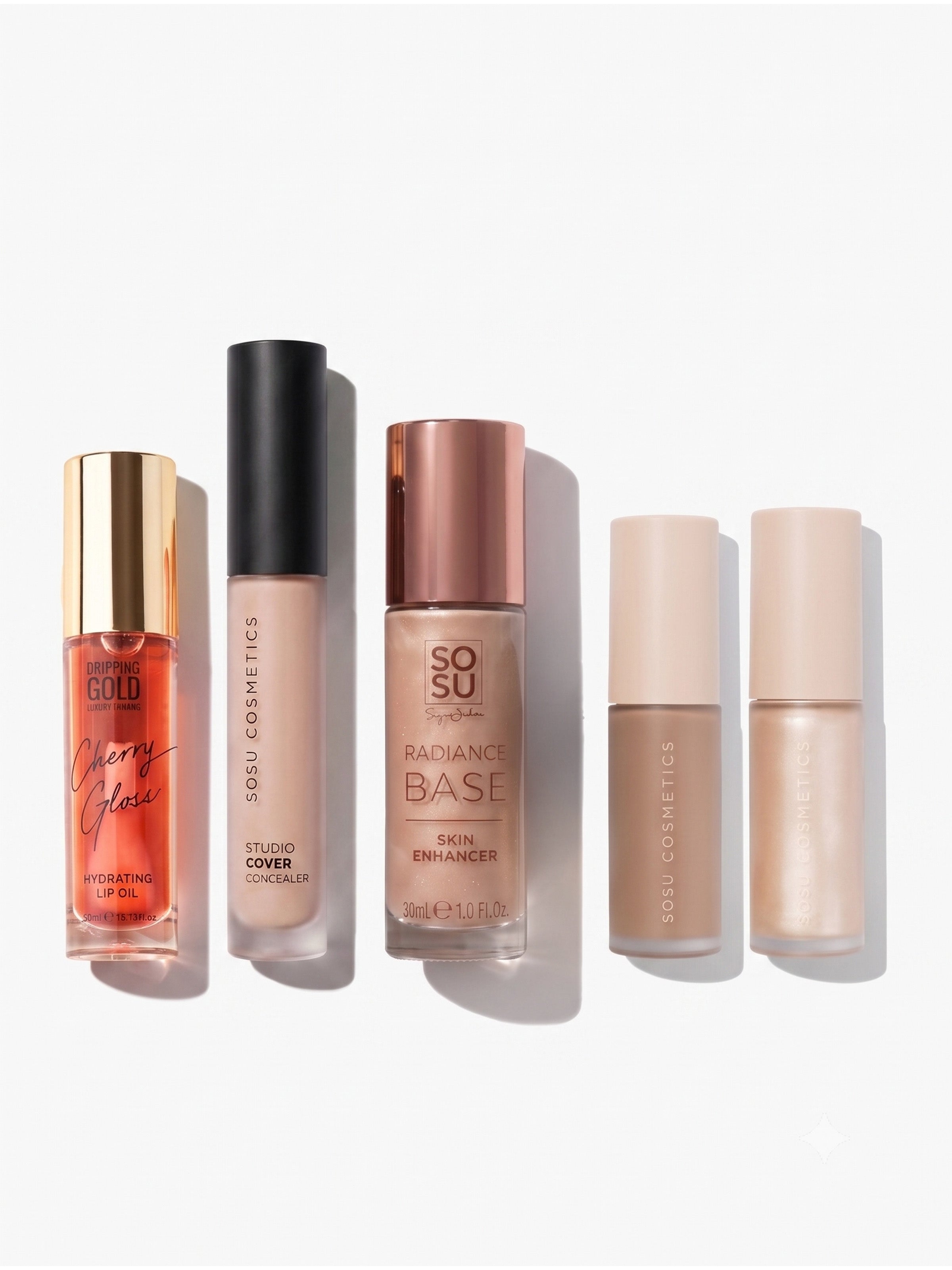 Sue’s Everyday Face: Radiance Base | Studio Correct | Liquid Complexion | Spotlight | Lip Oil. | SOSU Cosmetics