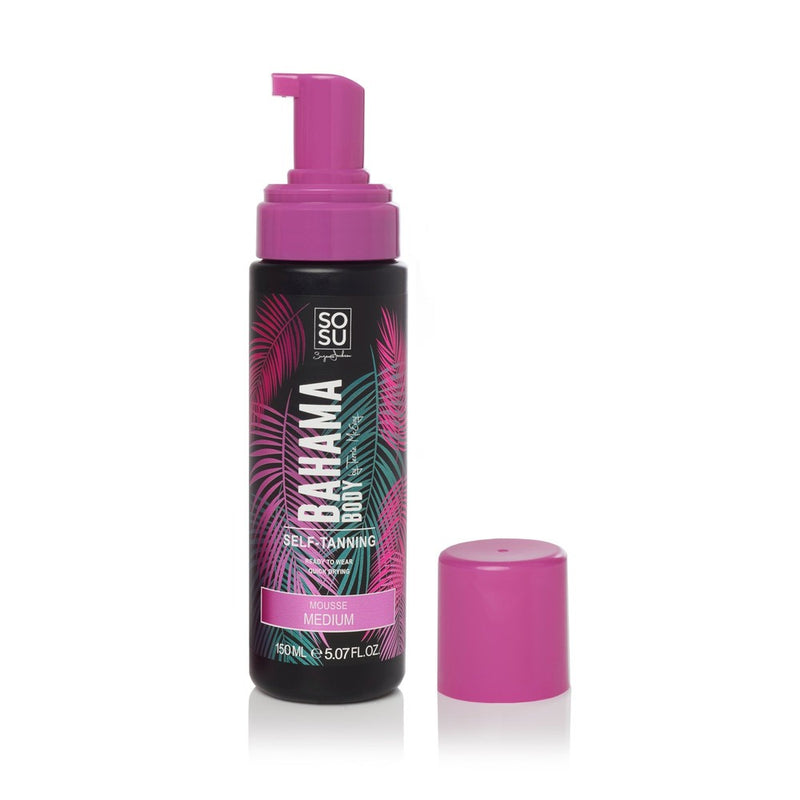 Bahama Body Mousse by Terrie McEvoy in medium shade, a quick drying, ready to wear self tanning product in a bottle