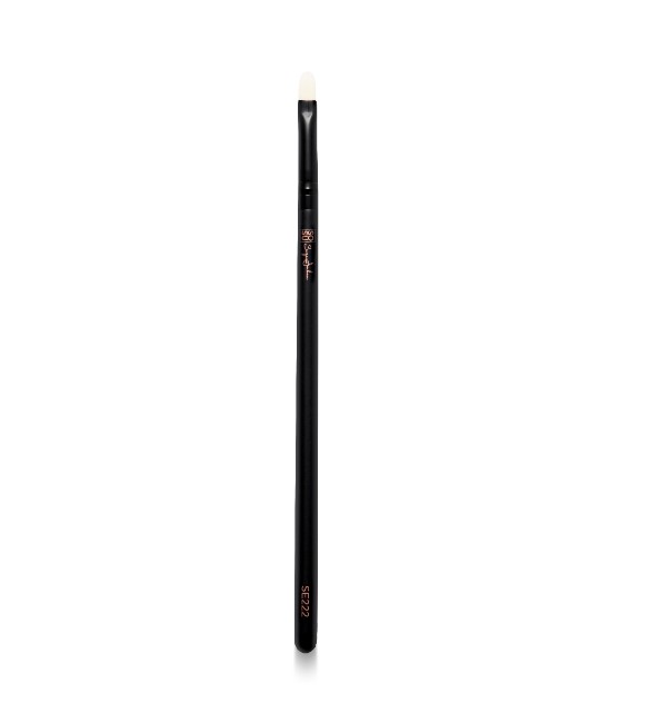 SE222 Mini Definer Brush with thin compact bristles for precise application of gel or liquid eyeliner, made with super soft luxury 100% synthetic fibers