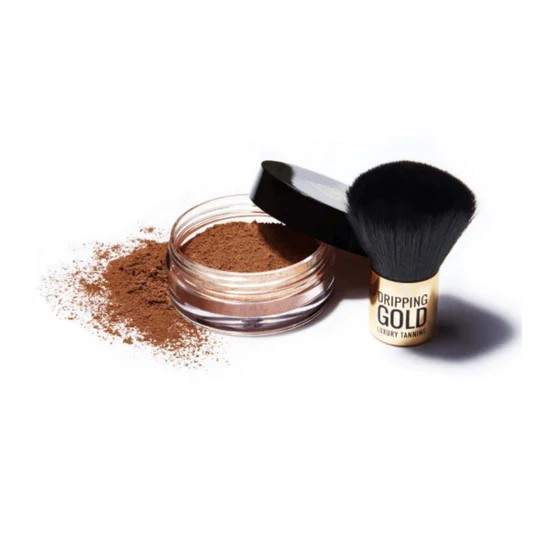 Dripping Gold Self Tan Bronzing Powder, 'Got To Glow', that offers sun-kissed finish and enhances, evens-out and gradually builds your tan with continued use