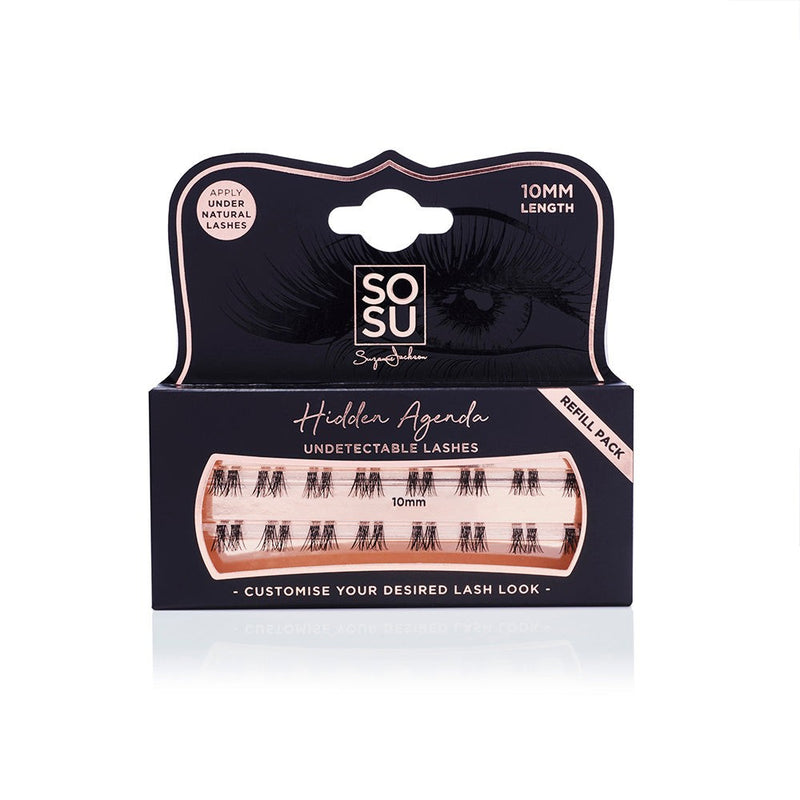 Hidden Agenda Refill Packs featuring 10mm lash length for a customized, undetectable lash look