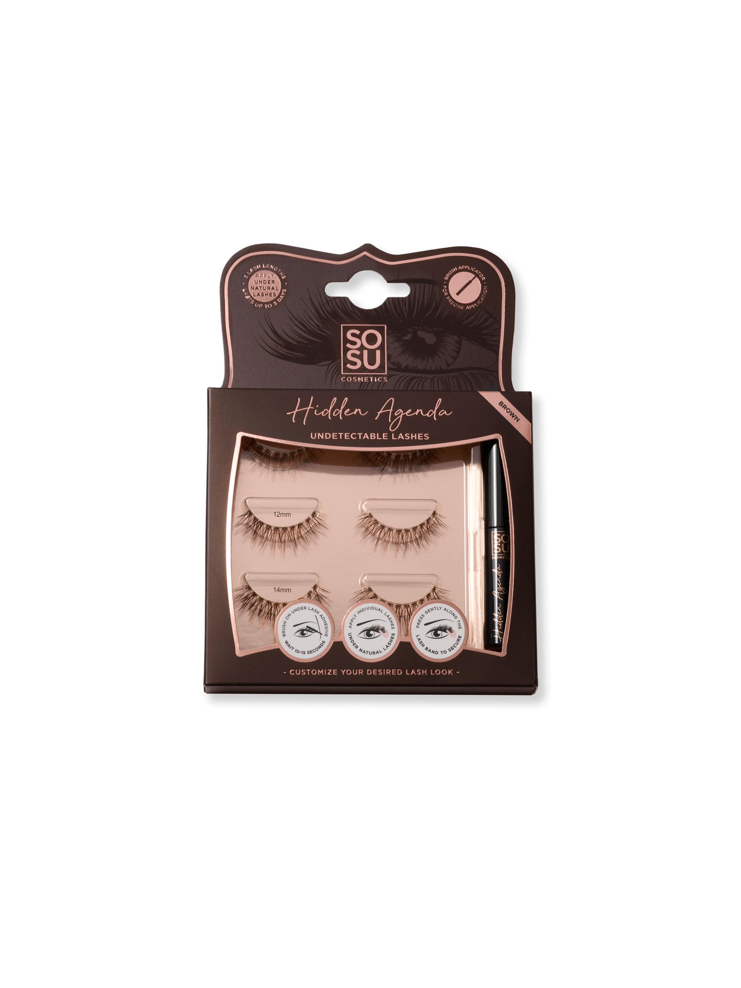 Hidden Agenda Lashes | Brown | SOSU Cosmetics