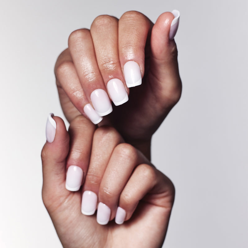 French Vanilla Faux Nails - Short Square French Manicure by SoSu Cosmetics