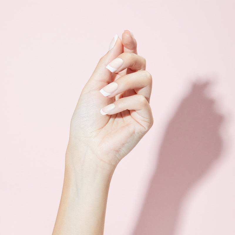 French Mani Faux Nails, model pic | SOSU Cosmetics
