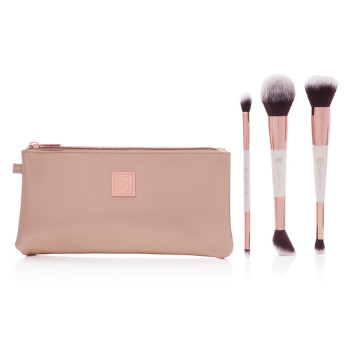 Dual-Ended Face Brushes & Pouch