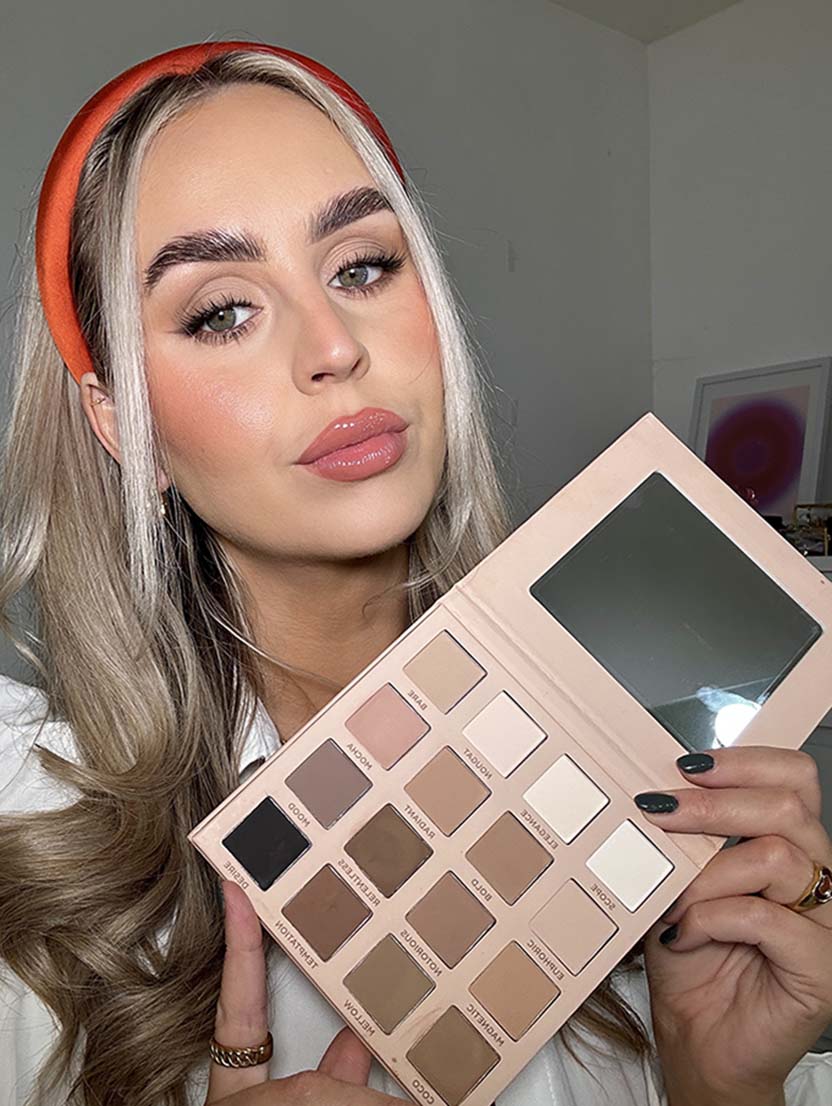 Kate O Neill with the All Matte Everything eyeshadow palette