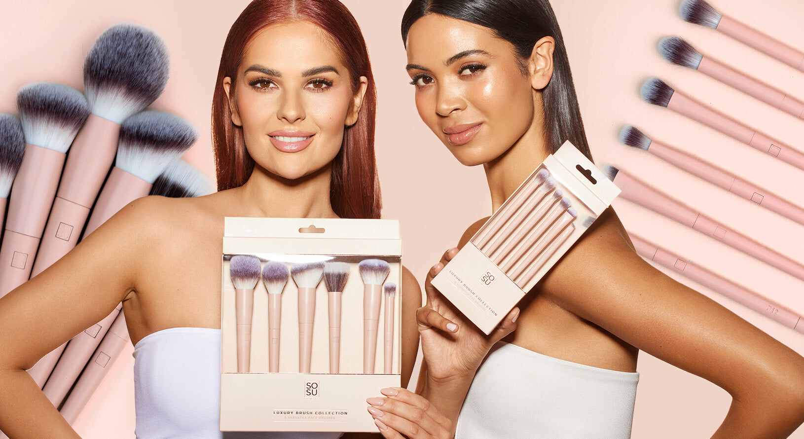New nude handle face and eye makeup brushes