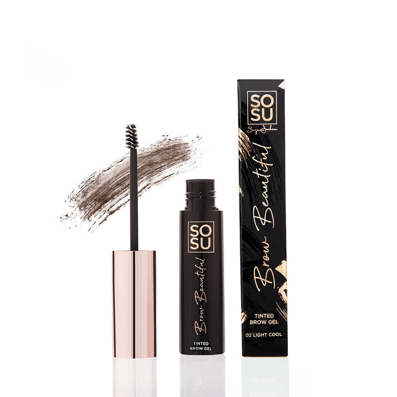 Brow Beautiful Brow Gel in 02 Light Cool shade for light coloured hair with cool/ash undertones, quick drying and long lasting with conditioning Vitamin E for a silky finish