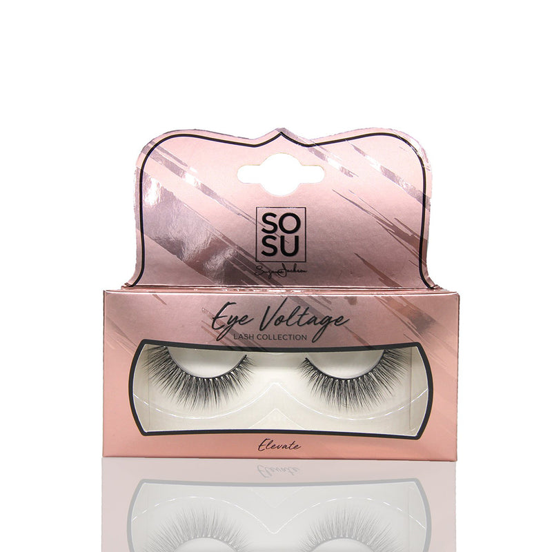 SOSU Cosmetics' Elevate Eye Voltage Lash, designed for maximum volume and a lightweight feel with soft 3D synthetic fibres