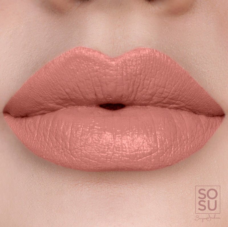 Light rosy nude Can't Cope Lip Liner from SOSU Cosmetics, offering a mega rich colour with a soft satin inspired rose petal finish