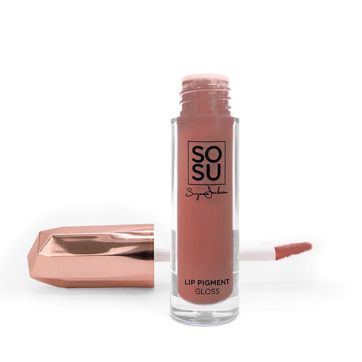 SOSU's Can't Cope Lip Pigment, a best-selling rosy-nude shade now available as a full-coverage pigment for irresistibly kissable lips. This high shine, non-stick, long-lasting pigment gloss offers a creamy, rich finish and is infused with conditioning macadamia seed oil.