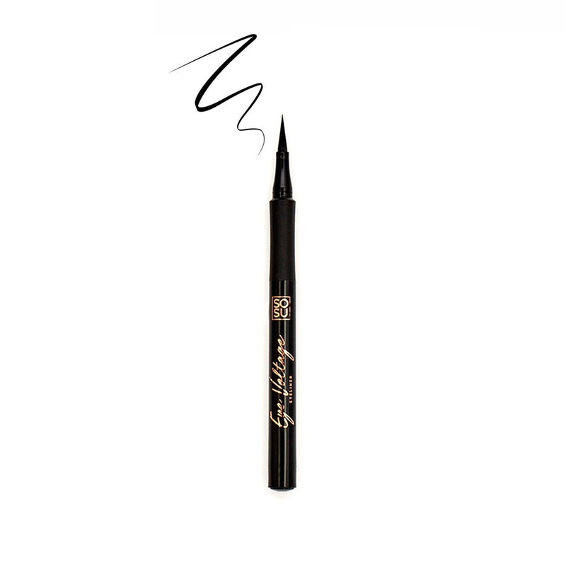 High-impact Matte Liquid Eyeliner Pen from the Eye Voltage Collection, delivering solid, jet black, intense look for high drama eyes
