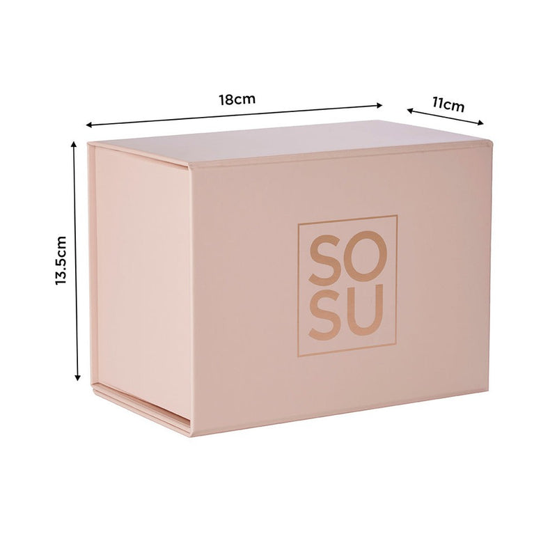 A small Premium Magnetic Pink Gift Box with rose gold detail, perfect for packaging special gifts