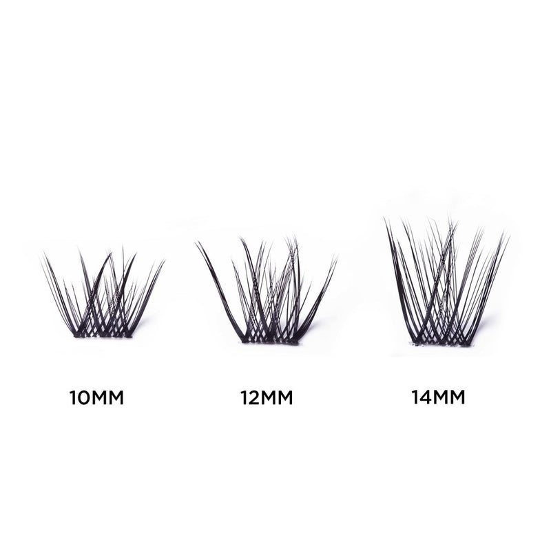 Hidden Agenda Cutting Edge lashes with 3 different lengths: 10mm, 12mm, 14mm. These lashes are super lightweight and designed for an undetectable finish under the natural lash line