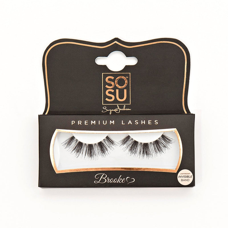 Premium lightweight and invisible band Brooke lashes from SOSU, perfect for a sexy and sophisticated look, handcrafted from 100% human hair, cruelty free