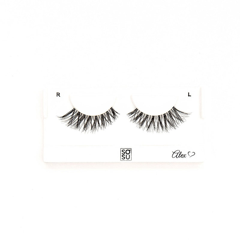 Premium Alex lashes from SOSU, feather light with an exaggerated end for a sexy and sophisticated look