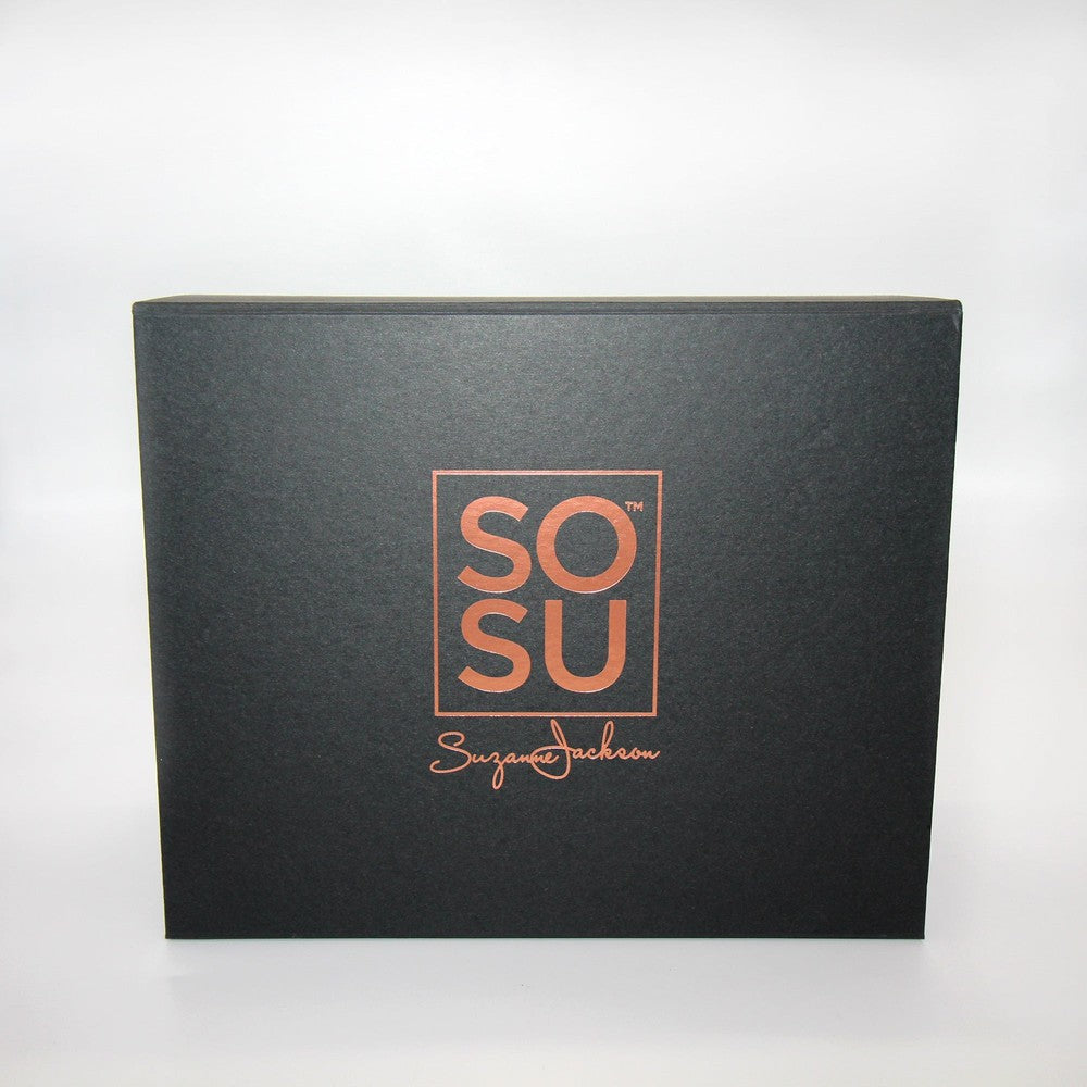 A stunning matte black Premium Magnetic Gift Box from SOSU, perfect for wrapping special gifts