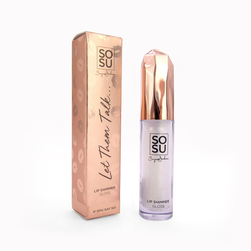 A bottle of 'If You Say So' Shimmer Lip Gloss from SOSU Cosmetics which delivers a beautiful sheer sparkle for an eye-catching pout with a high shine, sheer finish and non-stick formula