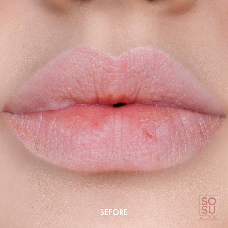 SOSU's Lip Care Set featuring a raspberry sugar Lip Scrub and high shine, Nourishing Lip Gloss for the perfect pout