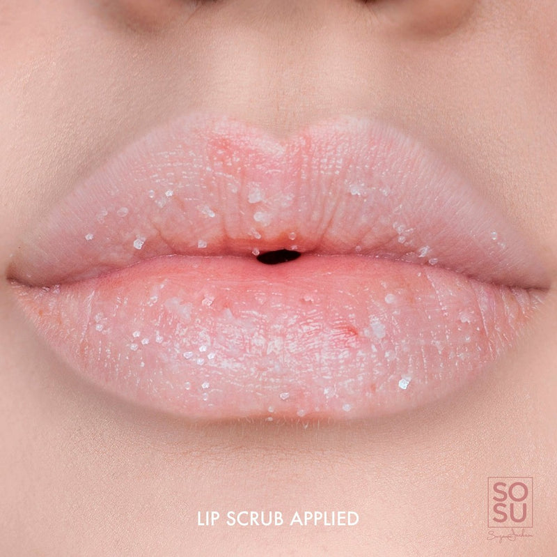 SOSU Lip Care Set including a raspberry sugar Lip Scrub and a high shine, Nourishing Lip Gloss for the perfect pout