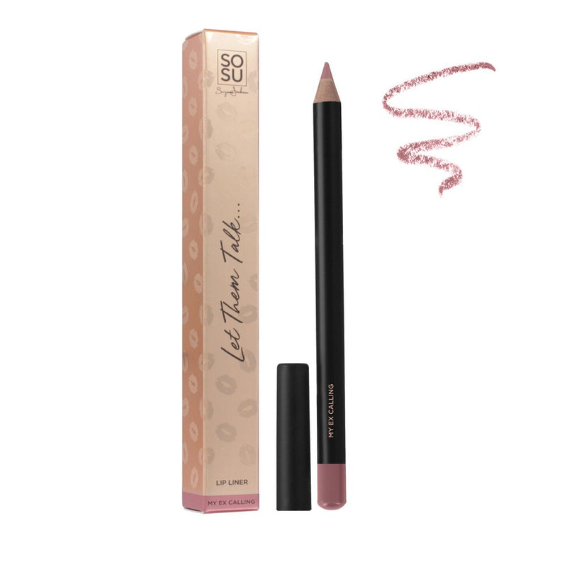 SOSU Cosmetics My Ex Calling Lip Liner in a dreamy deep pink shade that adds shape and volume for a fuller, long-lasting pout