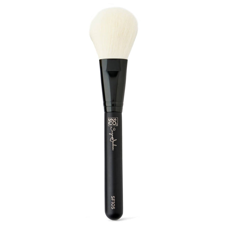 The SF105 Large Powder brush from SOSU, an ultimate soft brush ideal for powder and bronzer application with synthetic bristles, anti-bacterial, cruelty-free, and vegan-friendly features